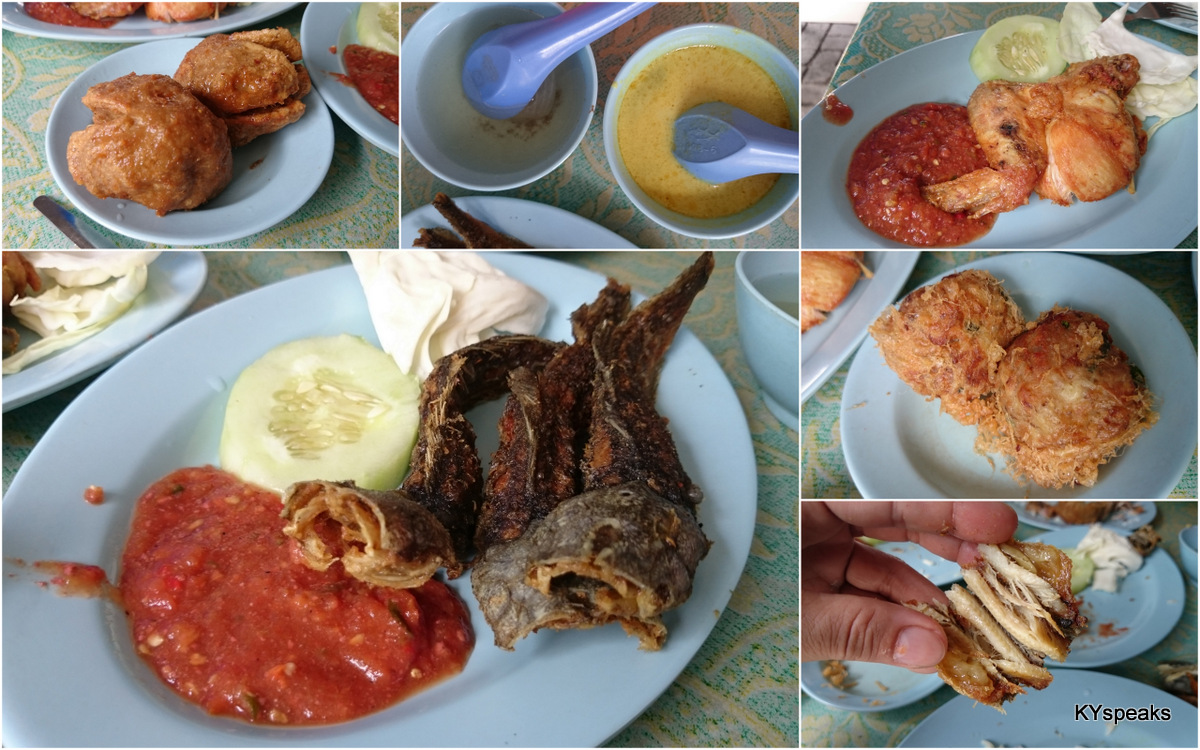 berbola, pecal lele, ayam penyet, and those sambal!