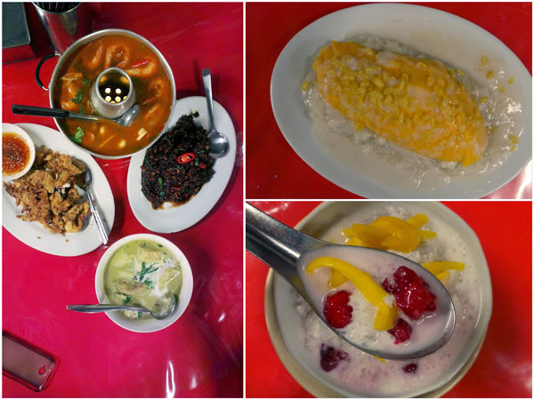 you deserve desserts! tub tim krub (red ruby) and mango sticky rice