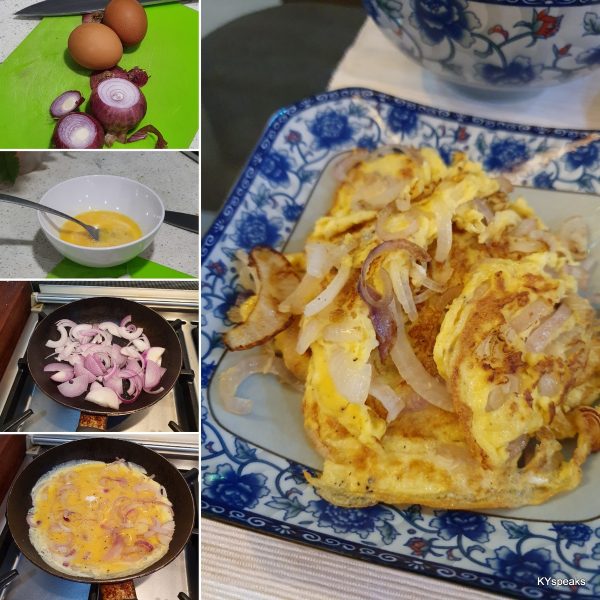 chinese style onion omelette