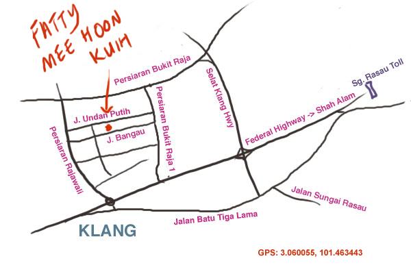 map to Fatty Mee Hoon Kuih, Klang