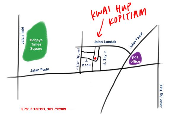 map to Kwai Hup kopitiam, Yung Kee Beef Noodle