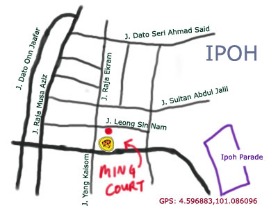 map to Ming Court Dim Sum at Ipoh