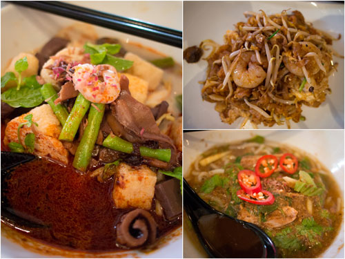 curry mee, char kueh teow, and Penang laksa