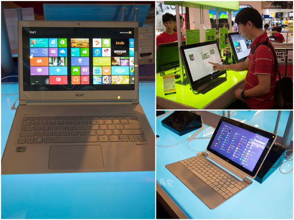 dozens of devices spotting touch screen running Windows 8