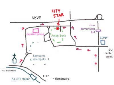 Map to Dataran Prima, City Star Seafood