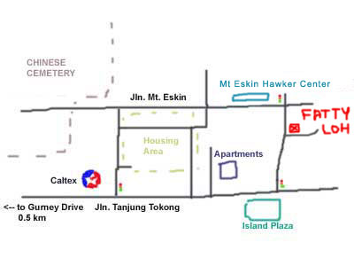 Map to Fatty Loh Chicken Rice in Penang