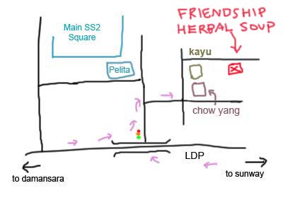 Friendship Herbal Soup Restaurant at SS2, map - 捕一宝