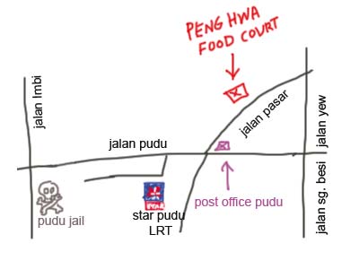 Map to Mini Laksa at Jalan Pasar
