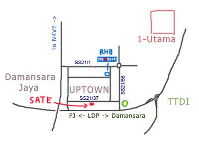 map to Sate Kajang Haji Samuri at Damansara Uptown