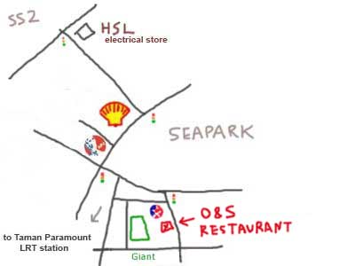 O & S Restaurant, map to Seapark, PJ