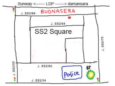 map to Buonasera Italian Restaurant at PJ ss2
