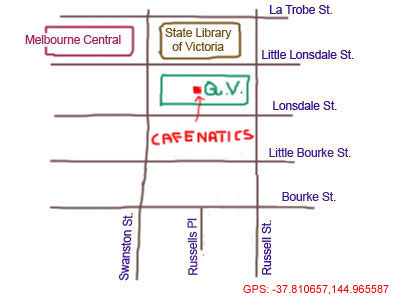 map to cafenatics at QV, Melbourne