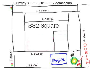 map to Durian at SS2
