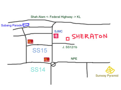 map to Sheraton Subang