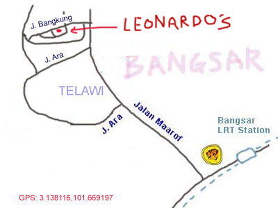 map to Leonardo's Dining Room