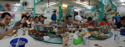 lunching with the guys at yap yin after go-kart session