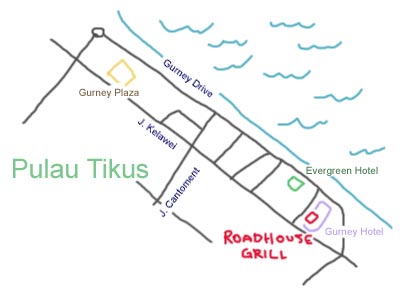 map to Roadhouse Grill at Gurney Hotel, Penang