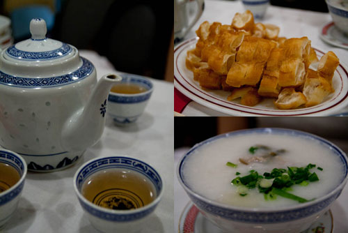 chinese tea, yau char kuai, porridge