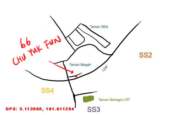 map to 66 chu yuk fun, Taman Megah