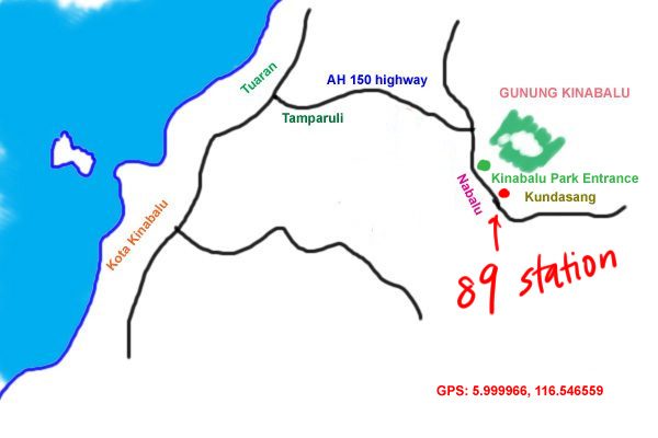 map to 89 station, Kundasang