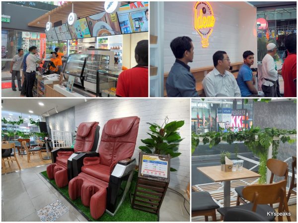 fresh food with proper seating area and even massage chairs