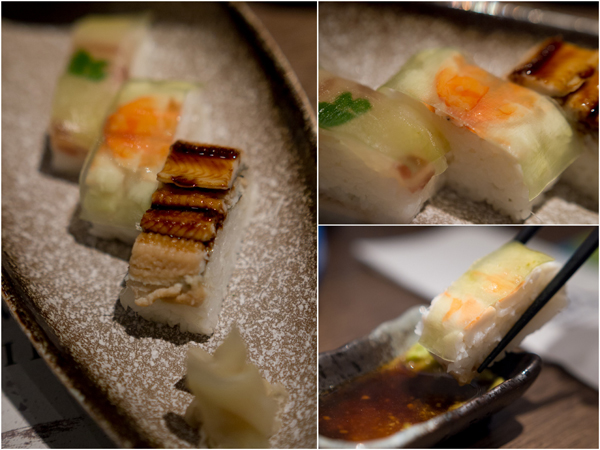 Boxed Sushi with Seabream, Prawn, & Conger Eel
