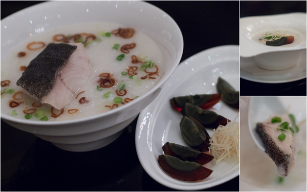 congee with cod fish and century egg