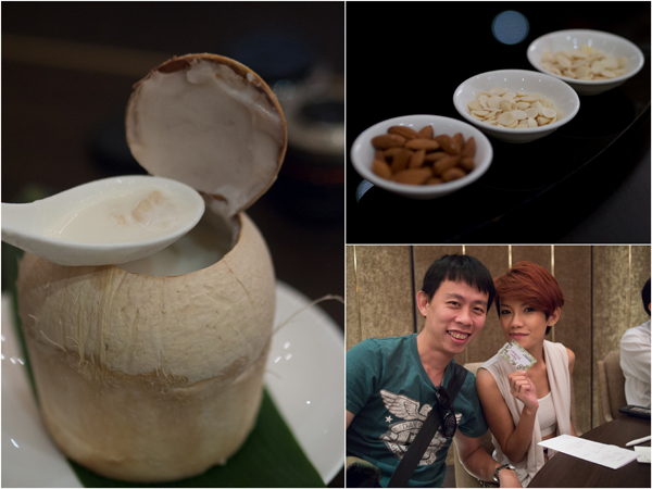 double boiled whole coconut with almond and snow jelly 