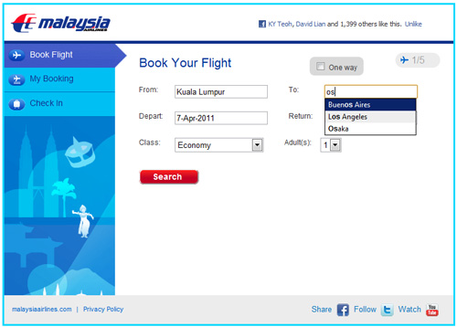 MH buddy flight booking from facebook