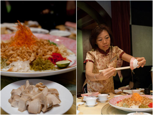 another yee sang ritual, this time with abalone