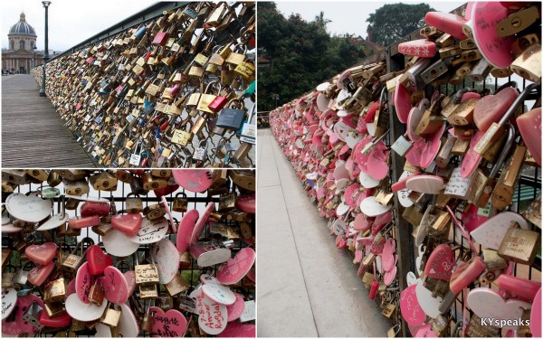 Pont des Arts at Paris, and Penang Hill love locks
