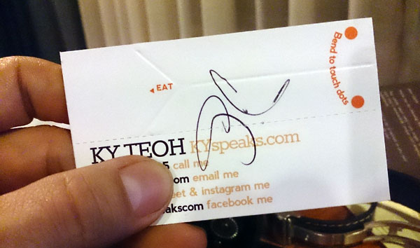my name card, signed by Gordon Ramsay!