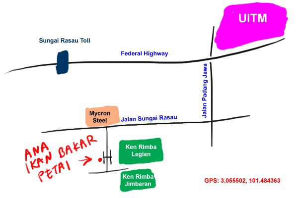 map to Shah Alam Ana Ikan Bakar Petai