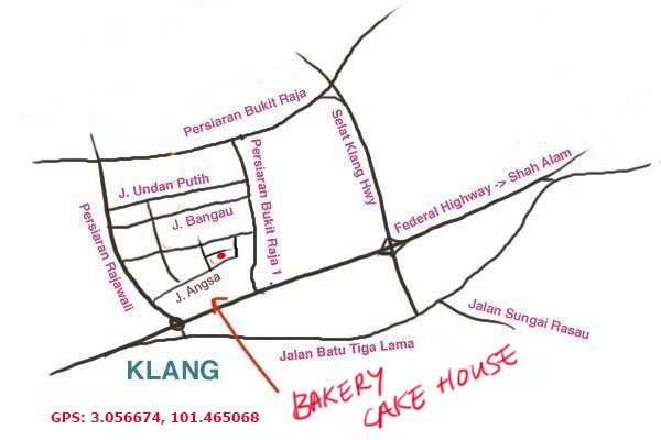 map to Bakery Cake House at Taman Berkeley