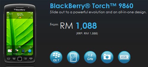 Blackberry Torch 9860 from Celcom