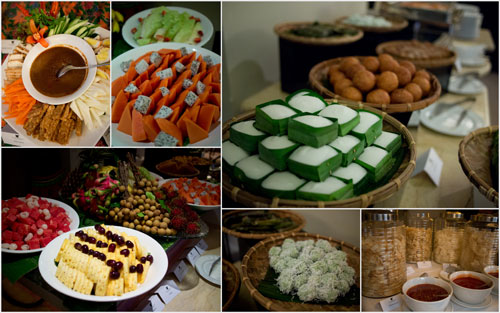 fruits, traditional kuih, and more