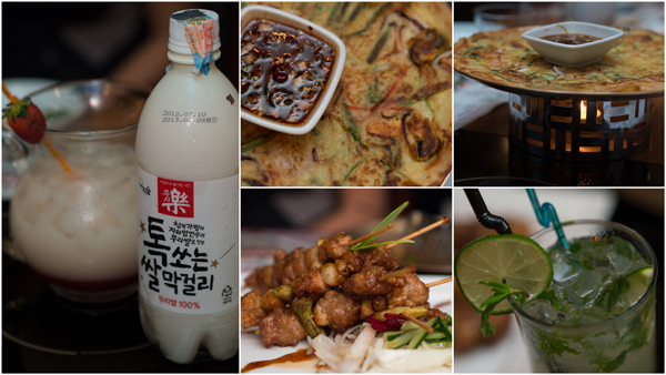 makguli goes well with haemul pajeon (Korean pancake), spicy chicken maekjeok