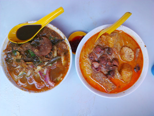 asam laksa and KL style curry mee