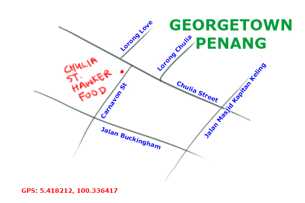 chulia street hawker food map