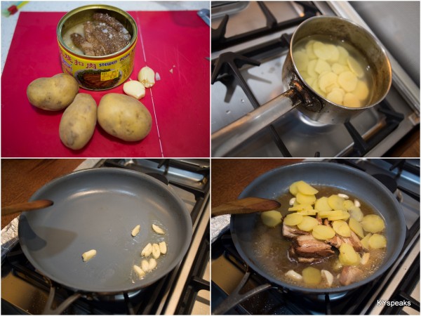 cooking potato with canned pork