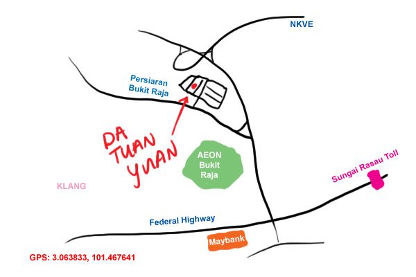 map to Da Tuan Yuan, Klang Bukit Raja