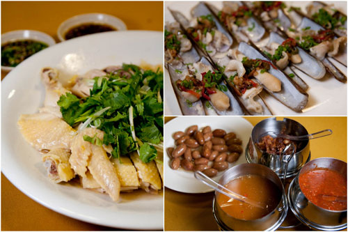 village steamed chicken, bamboo clams