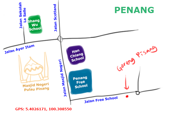 map to Free School Road goreng pisang