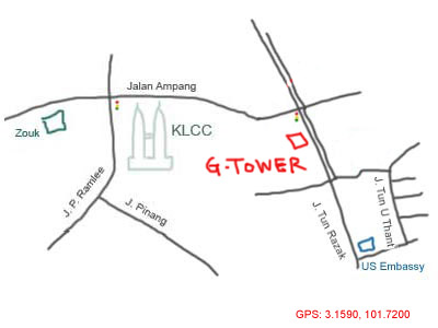 map to G-Tower, KL