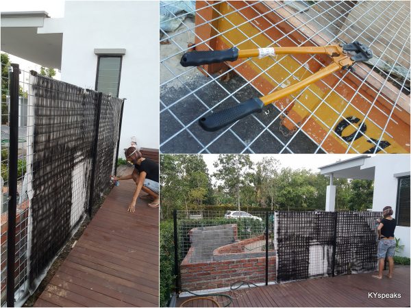 we procured galvanized fencing and repainted them black