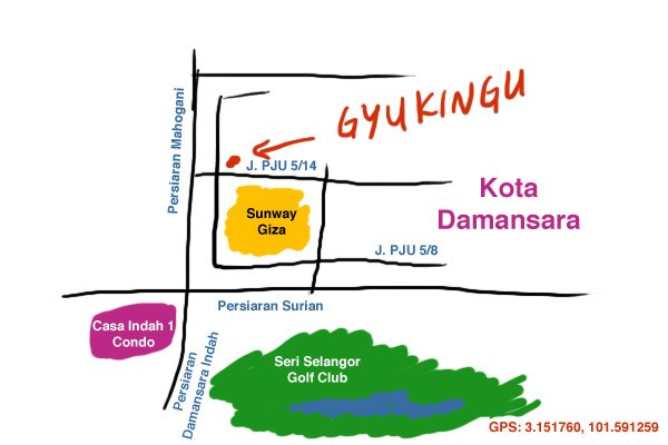 map to Gyukingu, Kota Damansara