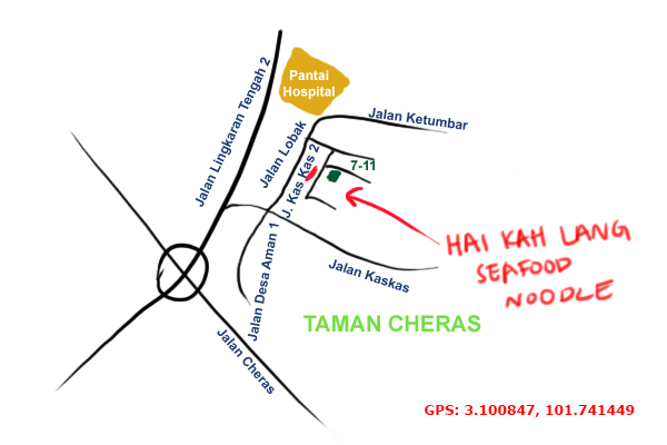 map to Hai Kah Lang seafood noodle