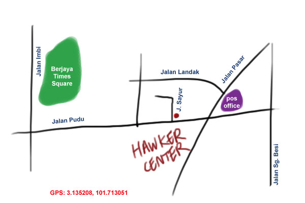 map to Jalan Sayur hawker center