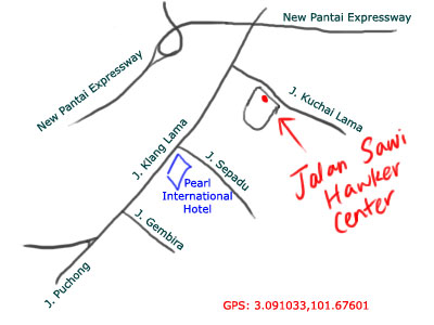 map to Jalan Sawi Hawker Centre