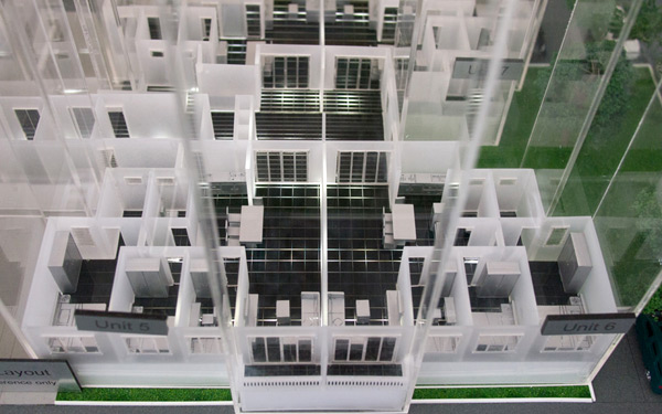 scaled model showing Ken Rimba condominium floor plan